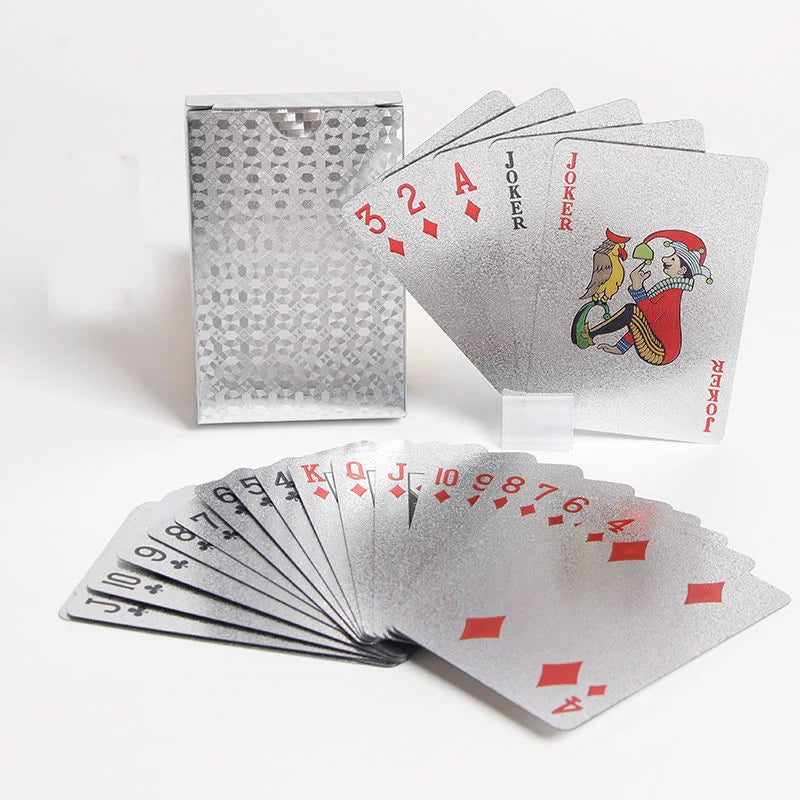 24K Gold Playing Cards Plastic Poker  Game Deck Foil Pokers Pack Magic Waterproof Card Gift Collection Game
