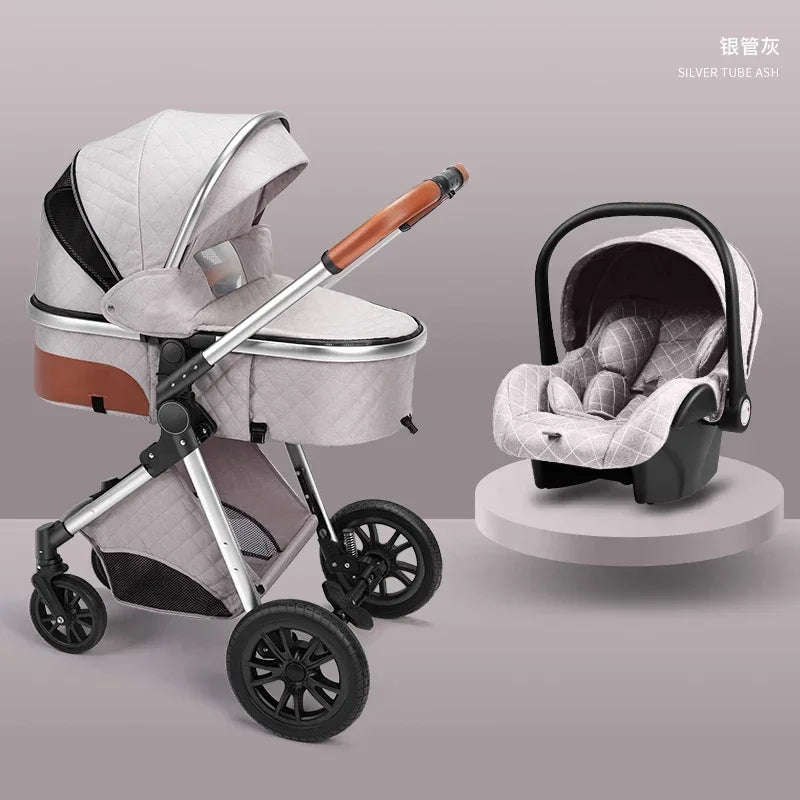 Multi-functional Baby Stroller 3 in1,Portable Baby Carriage,Fold Pram,High Landscape Stroller,Newborn stroller With Car-Seat