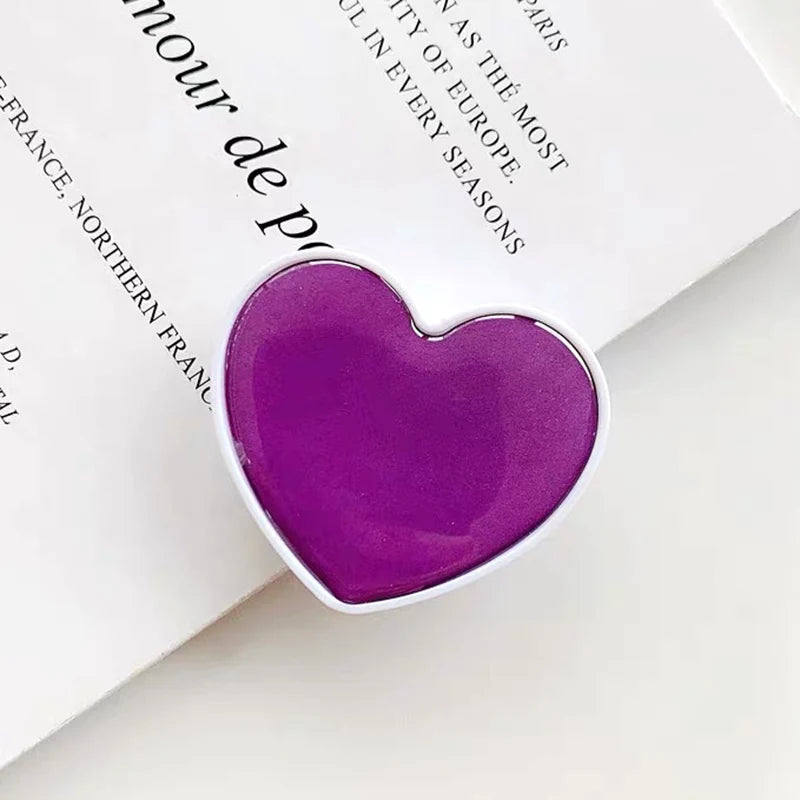 Universal Heart Shaped Phone Socket Holder Finger Grip Bracket Support Telephone for IPhone 15 14 13 Samsung Pocket Socket Stand