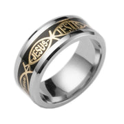8mm Fashion Stainless Steel Men Jewelry Tungsten Carbide Ring Inlay Meteorite Wedding Bands for Women Jewelry Gifts