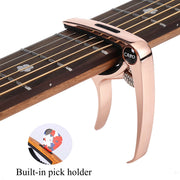 Miwayer Multifunctional Guitar Capo – Built-in Pick Storage & String Pin Remover, Spring Loaded, Silicone Pad, for Guitar/Bass