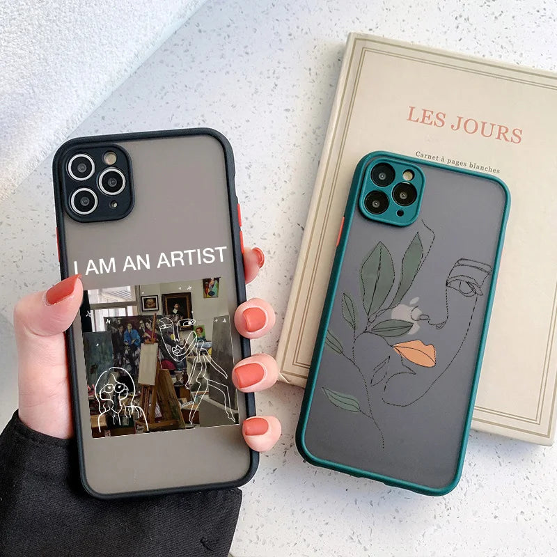 Art Retro Abstract Geometry Phone Case For iPhone 17 15 13 12 Mini 14 X Xs Xr 16 11 Pro Max 15 14 Puls Cute Anti-fall Cover