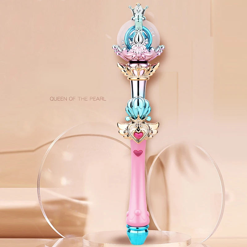 41cm Creative Cute Luminous Magic Wand Kids Girls Fairy Stick With Music Cosplay Props Pretend Princess Birthday Gift Toy