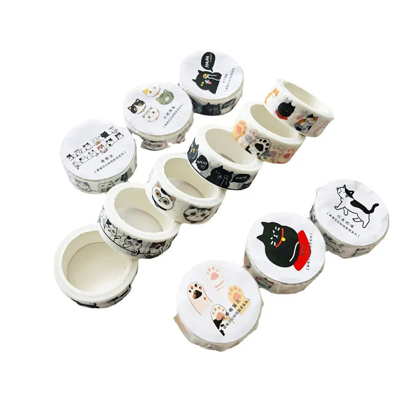 1 Roll Cute Kawaii Adorable Cat Adhesive Paper Washi Tape Masking Tape DIY Scrapbooking Stick Label
