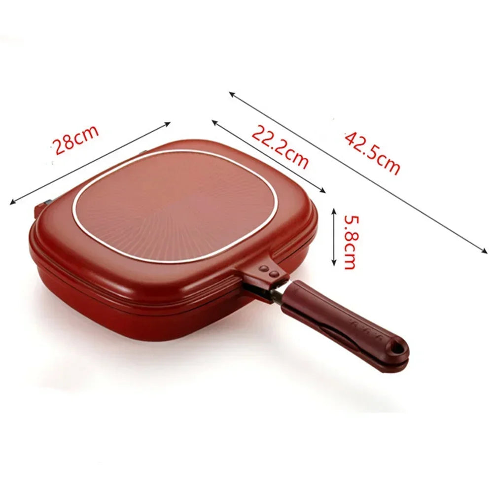 Double Sided Grill Frying Pan Skillet Grill Durable Nonstick Pans Baking Tray Wok Cooking Pots Utensils Kitchen Accessories