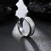 8mm Fashion Stainless Steel Men Jewelry Tungsten Carbide Ring Inlay Meteorite Wedding Bands for Women Jewelry Gifts