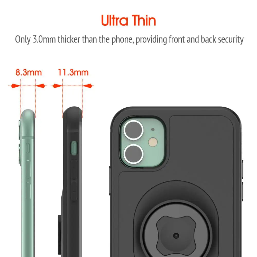 Shockproof Bike Phone Mount for iPhone 16 Pro Max | Anti-Vibration Motorcycle Handlebar Holder with Case, Secure Locking