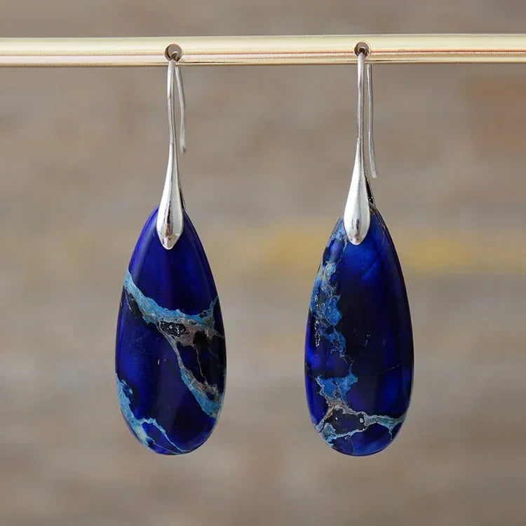Bohemian Emperor Stone Geometric Pendant Earring Popular Natural Stone Jewelry Earrings for Women Luxury Boho Original earring