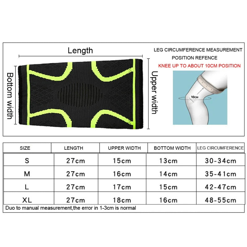 1PCS Fitness Running Cycling Knee Support Braces Elastic Nylon Sport Compression Knee Pad Sleeve for Basketball Volleyball