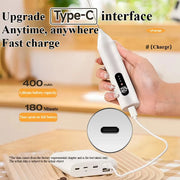 Rechargeable 3-Speed Electric Handheld Food Mixer Kitchen Egg Beater Milk Frother 1 Jam Machine Beverage Coffee Maker