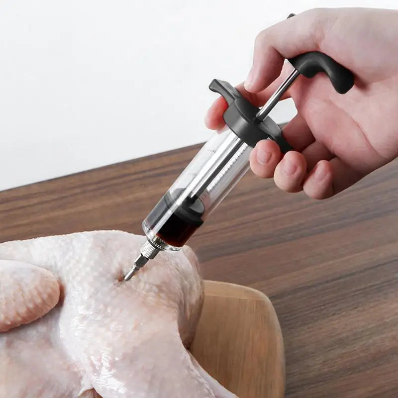 Flavor Needle BBQ Meat Syringe Marinade Injector Pork Steak Meat Sauces Syringes With 1 Stainless Steel Needles Kitchen Tools