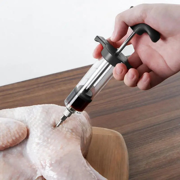 Flavor Needle BBQ Meat Syringe Marinade Injector Pork Steak Meat Sauces Syringes With 1 Stainless Steel Needles Kitchen Tools