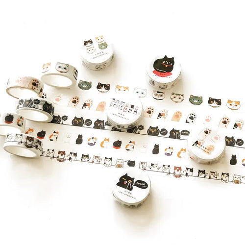 1 Roll Cute Kawaii Adorable Cat Adhesive Paper Washi Tape Masking Tape DIY Scrapbooking Stick Label