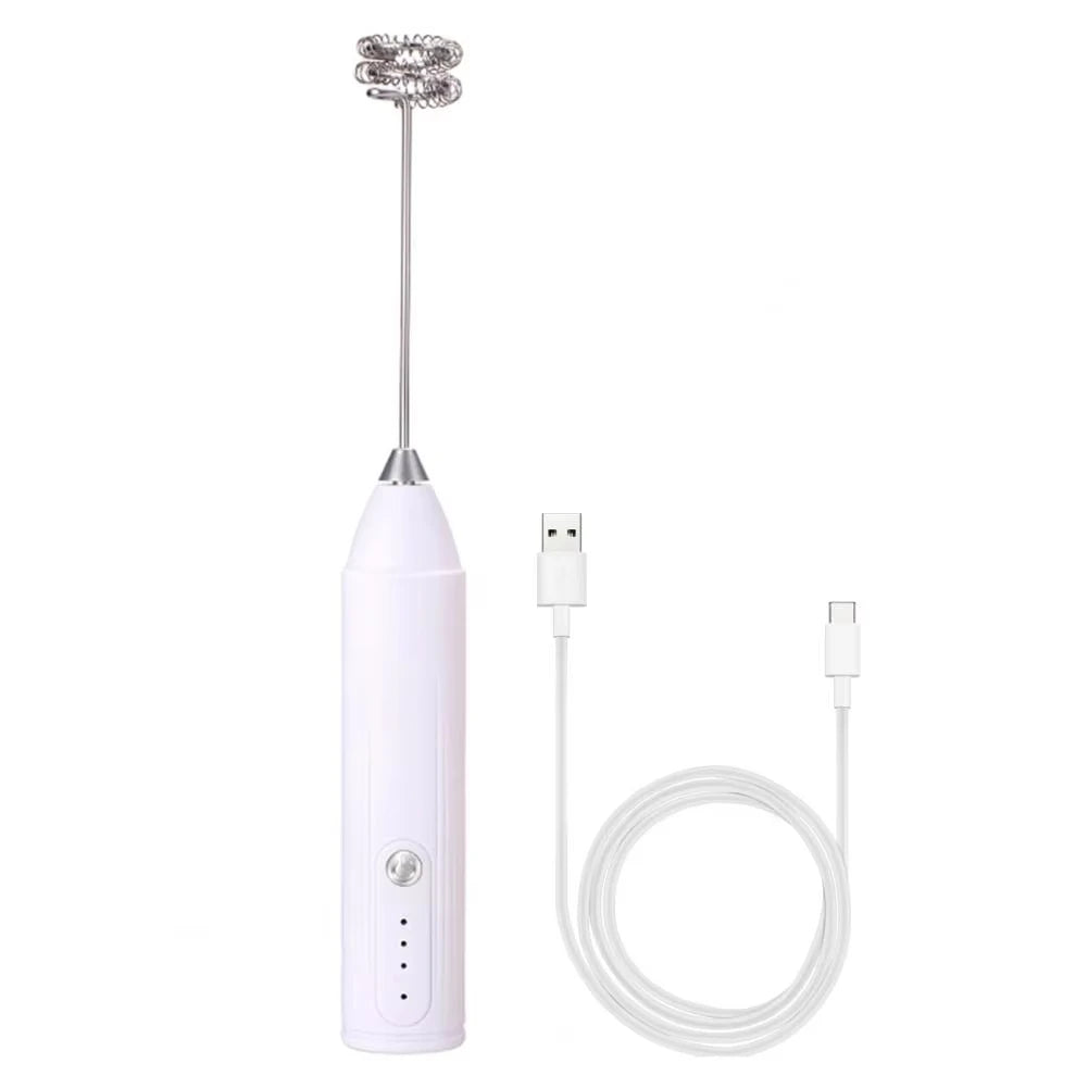 Rechargeable 3-Speed Electric Handheld Food Mixer Kitchen Egg Beater Milk Frother 1 Jam Machine Beverage Coffee Maker