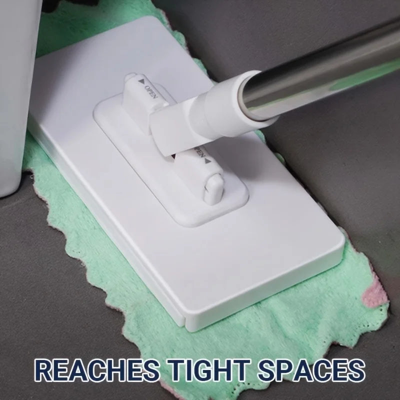 Flat Mop Compatible with Standard Cleaning Cloths for Kitchen, Bathroom, Floors, Windows, Home without Cleaning Towel