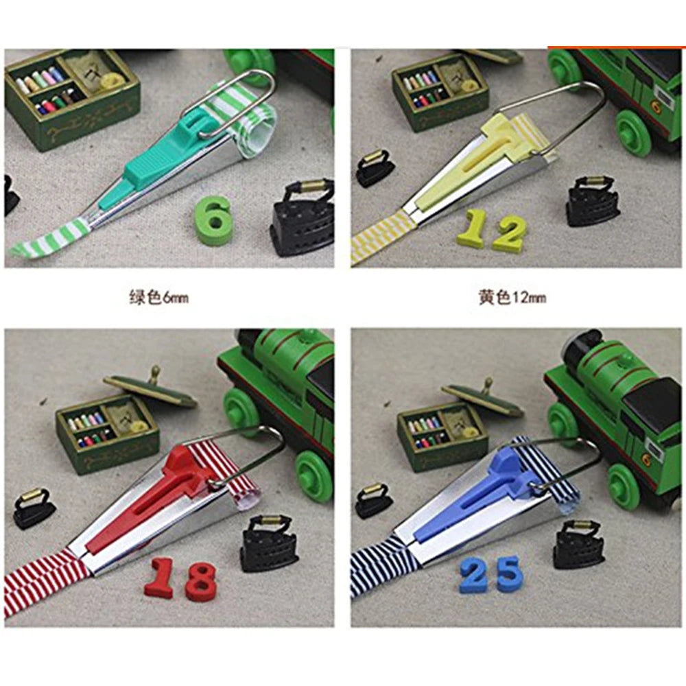 Set of 4 sizes Sewing Accessories Bias Tape Makers - 4 size 25mm 18mm 12mm 6mm Sewing Quilting Hemming Sewing Tools AA7680