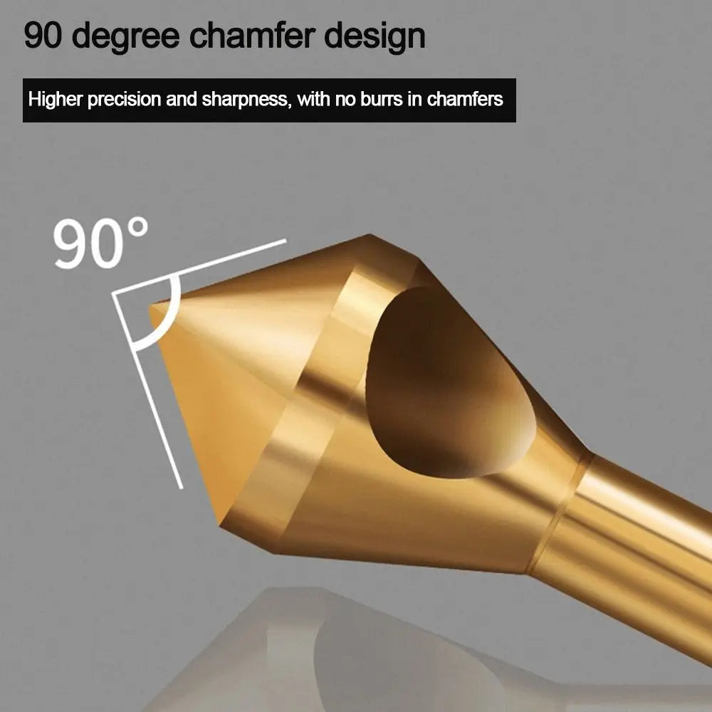 90 Degree Deburring Chamfering Cutter Countersink Drill Bits HSS Titanium Coated Smooth Hole Metal Boring Drill Bit Punch Tool