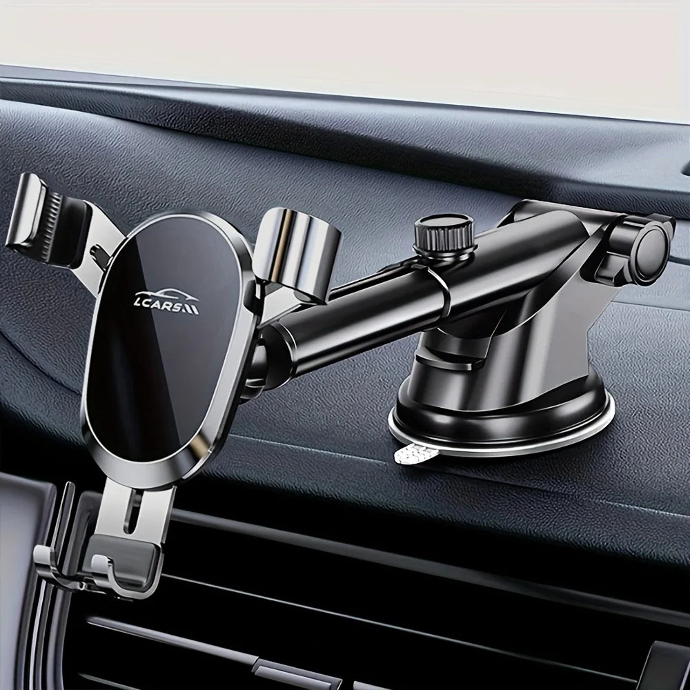Lcars Car Phone Holder, Universal Gravity Mount for Vehicles, Anti-Shake Vacuum Suction Cup Adhesive Reinforced Holder, Dedicated Phone Holder for Dashboard Navigation and Entertainment, Suitable for Smartphones