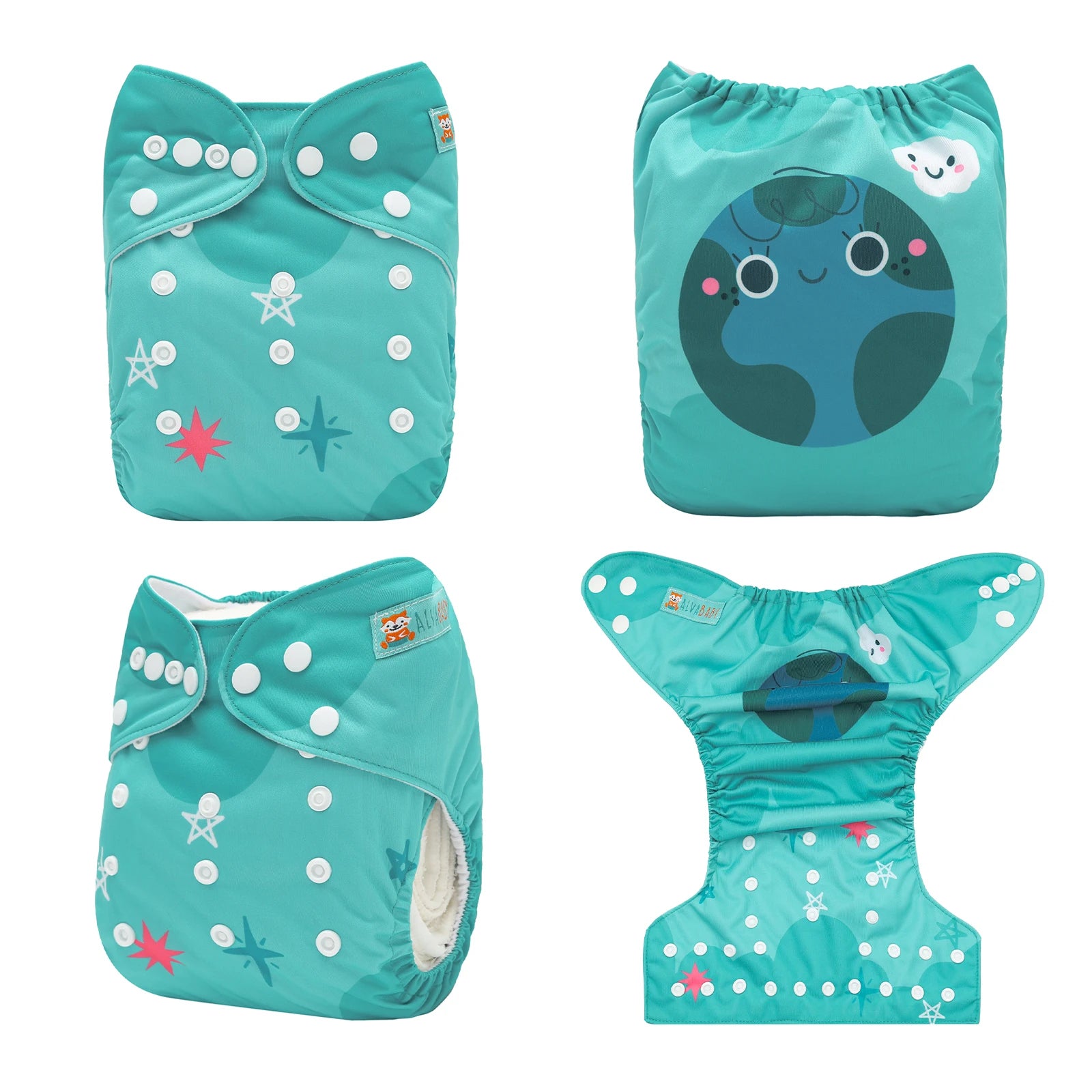 ALVABABY Modern Cloth Nappy Shell Eco-Friendly Baby Cloth Diaper Shell Adjustable Pocket Diaper Shell for Babies 3-15kg