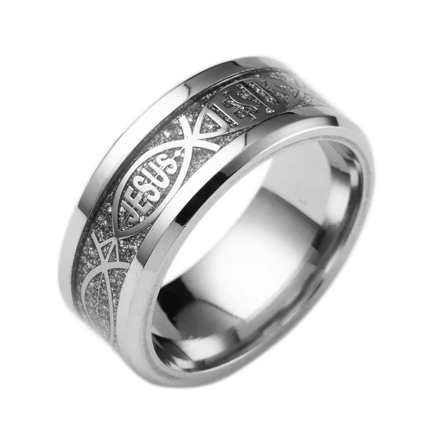 8mm Fashion Stainless Steel Men Jewelry Tungsten Carbide Ring Inlay Meteorite Wedding Bands for Women Jewelry Gifts
