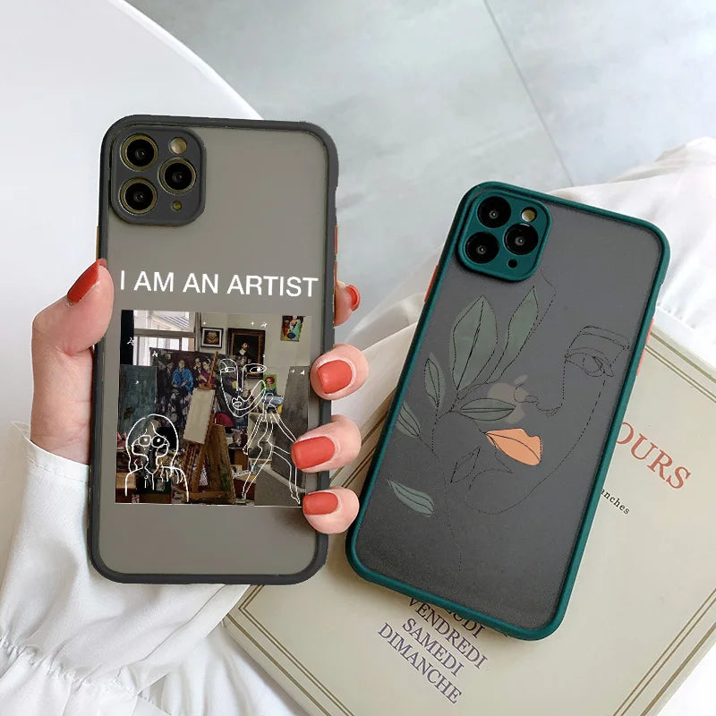 Art Retro Abstract Geometry Phone Case For iPhone 17 15 13 12 Mini 14 X Xs Xr 16 11 Pro Max 15 14 Puls Cute Anti-fall Cover
