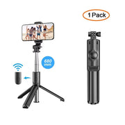 Wireless Bluetooth Selfie Stick Foldable Portable Tripod with Fill Light Shutter Remote Control for Android iPhone Smartphone
