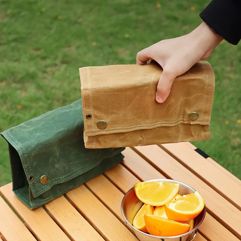 Outdoor Camping Spice Bottle Storage Bag with Wax Waterproof Spice Bottle BBQ Set without Bottle Combination Canvas Bag