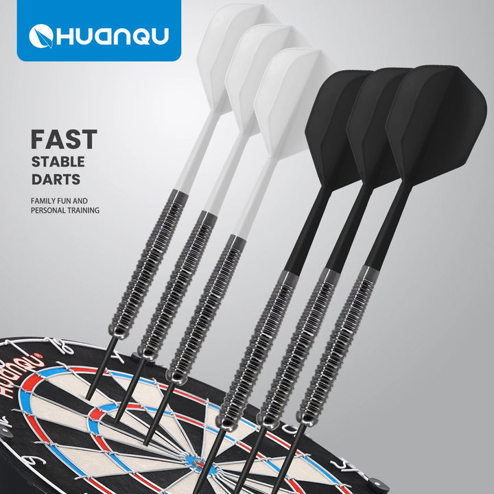 Huanqu Professional Dart Set, Six Needle Darts, Includes Spare Aluminum Shaft Dart Flights and O-Rings, Complete Accessories, Durable Standard Darts, Indoor and Outdoor Competition Training Game Supplies, Universal Dart Set,