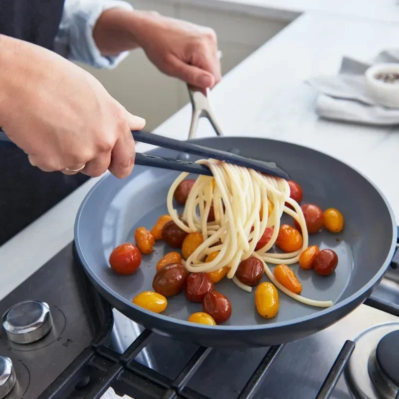 2 in 1 Nylon Grip Flip Tongs with Egg Spatula And Steak Turner Clamp Pancake Fried Turners Kitchen Cooking Accessories