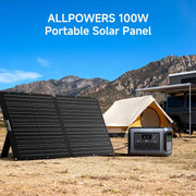 ALLPOWERS SE100 Foldable Portable Solar Panel 100W / 200W Solar Charger 23% Efficient IP67 for PRV Camping RVs Home Off Grid