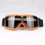 Motorcycle Glasses Windproof Motorcycle Helmet Glasses Sunglasses Retro Universal Folding Leather Retro Motorcycle Accessories