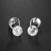 ZHOUYANG Stud Earring For Women Simple Style Cubic Zirconia Rose Gold Color Silver Color Party Daily Fashion Jeweley KAE070