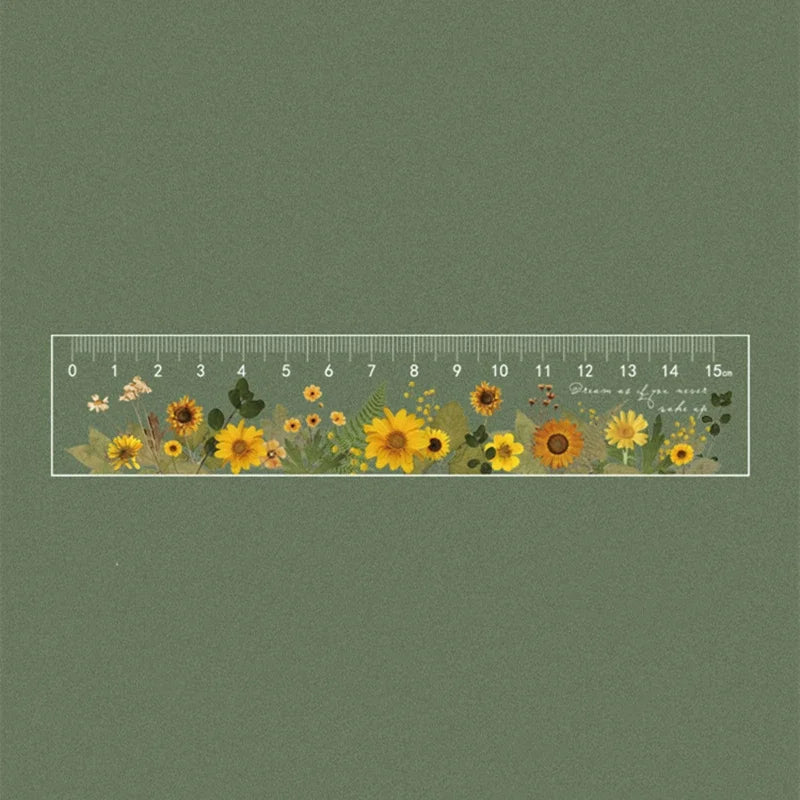 15cm Daisy Rose Ruler Student Flower Rulers Multifunction DIY Drawing Tools Measuring Tool School Office Drawing Supply