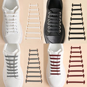 16pcs/lot Silicone Shoelaces No Tie Shoelaces 12 Colors Elastic Lace Shoelace Creative Lazy Silicone Laces Rubber Lace