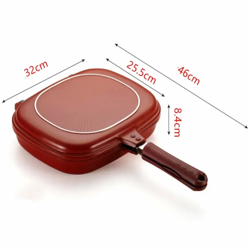 Double Sided Grill Frying Pan Skillet Grill Durable Nonstick Pans Baking Tray Wok Cooking Pots Utensils Kitchen Accessories