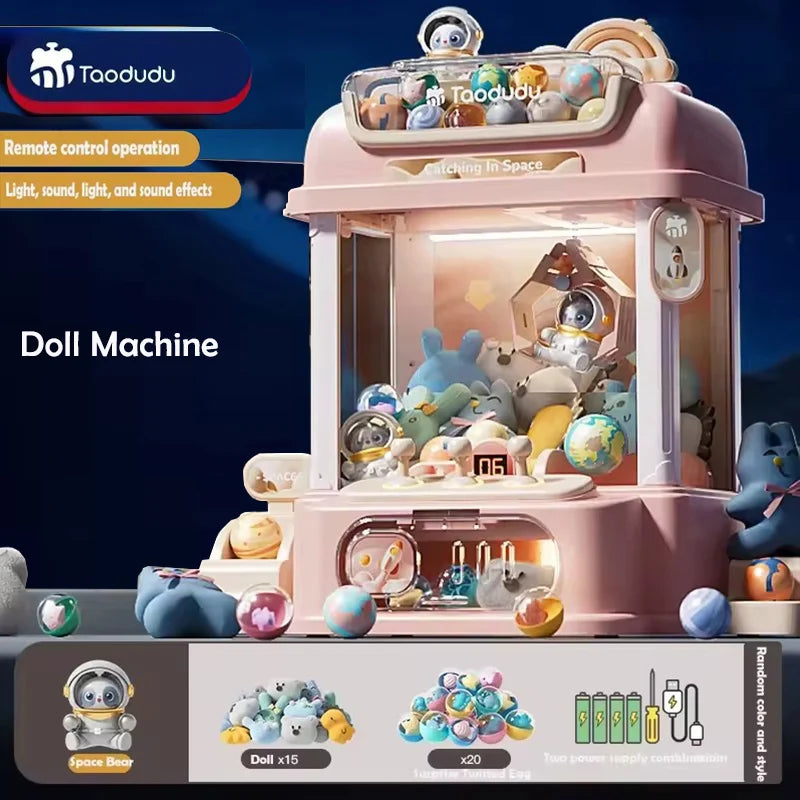 Big Size DIY Doll Machine Kids Coin Operated Play Game Mini Claw Catch Toy Crane Machines Music Doll Children Xmas Gifts Toys