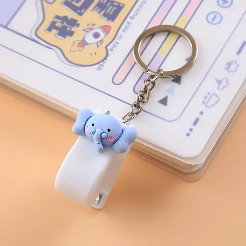 Cartoon Mini Stapler Keychain Kawaii Animal Trumpet Stapler Book Paper Binding Machines Student Stationery Cute Desk Accessories