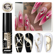 LILYCUTE 5ml Reflective Glitter Liner Gel Nail Polish Superflash Colorful Sparkling Graffiti Painting Stripe Pull Line Nail Gel
