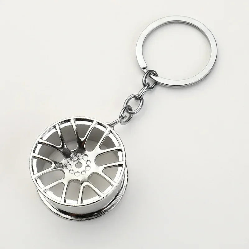 Creative Gear Head Keychain Speed Gearbox Keyring for Car Key Turbo Hub Brake Disc Pendant Shock Absorber Keys Holder Chain Ring