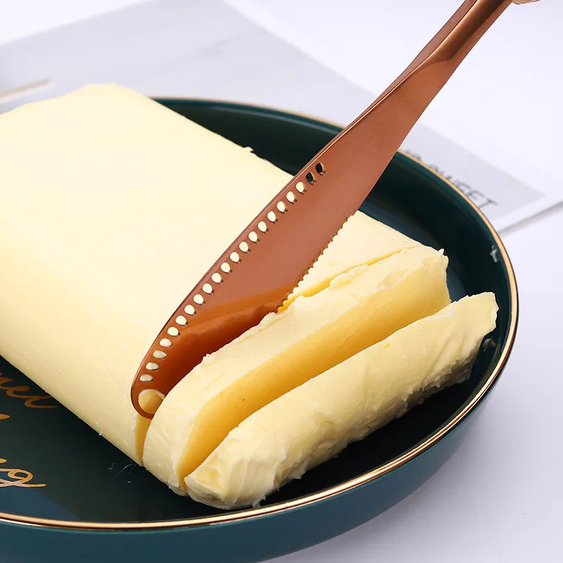 2024 New 3 in 1 Stainless Steel Butter Knife Cheese Dessert Jam Spreaders Cream Scraper Bread Splitter Butter Spreader