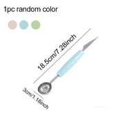 Fruit Spoon Digging Double Headed Stainless Steel Portable Multifunctional Melon Baller Scoop DIY Fruit Platter Ball Tool TMZ