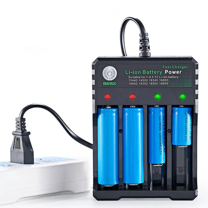 18650 Battery Charger Black 1 2 4 Slots AC 110V 220V Dual For 18650 Charging 3.7V Rechargeable Lithium Battery Charger