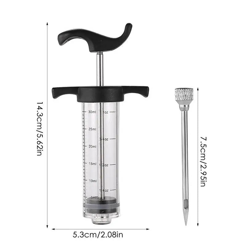 Flavor Needle BBQ Meat Syringe Marinade Injector Pork Steak Meat Sauces Syringes With 1 Stainless Steel Needles Kitchen Tools