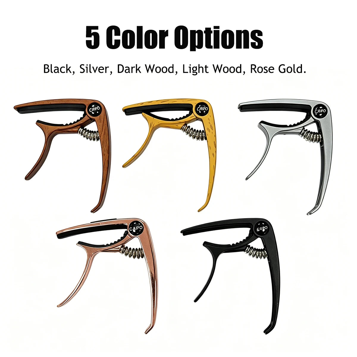 Miwayer Multifunctional Guitar Capo – Built-in Pick Storage & String Pin Remover, Spring Loaded, Silicone Pad, for Guitar/Bass