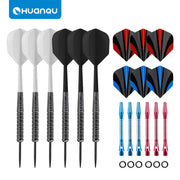 Huanqu Professional Dart Set, Six Needle Darts, Includes Spare Aluminum Shaft Dart Flights and O-Rings, Complete Accessories, Durable Standard Darts, Indoor and Outdoor Competition Training Game Supplies, Universal Dart Set,
