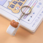 Cartoon Mini Stapler Keychain Kawaii Animal Trumpet Stapler Book Paper Binding Machines Student Stationery Cute Desk Accessories