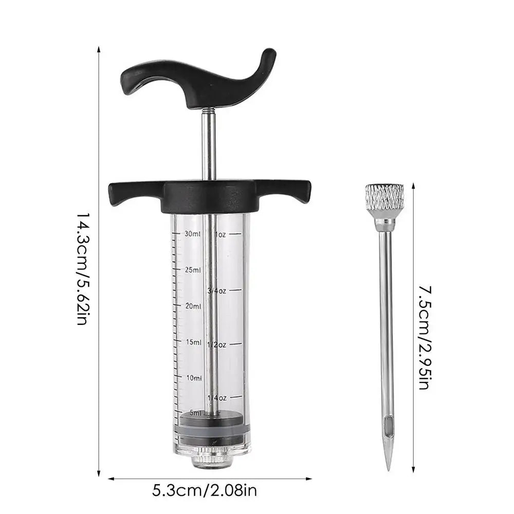 Flavor Needle BBQ Meat Syringe Marinade Injector Pork Steak Meat Sauces Syringes With 1 Stainless Steel Needles Kitchen Tools