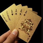24K Gold Playing Cards Plastic Poker  Game Deck Foil Pokers Pack Magic Waterproof Card Gift Collection Game