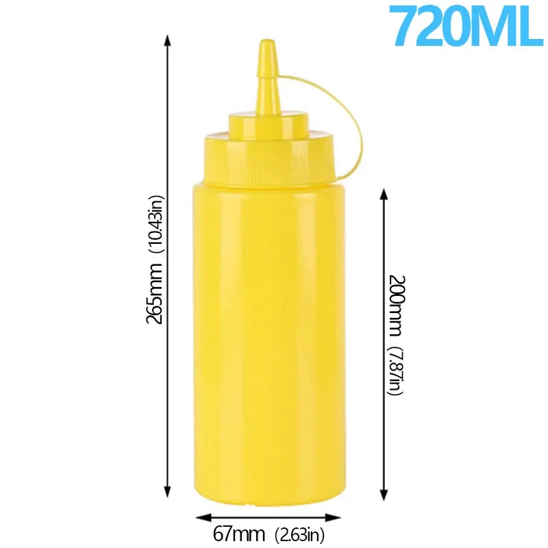 Large Squeeze Condiment Bottles with Nozzles Ketchup BBQ Sauces Olive Oil Bottle Dispenser Squeeze Sauce Bottle Kitchen Gadget