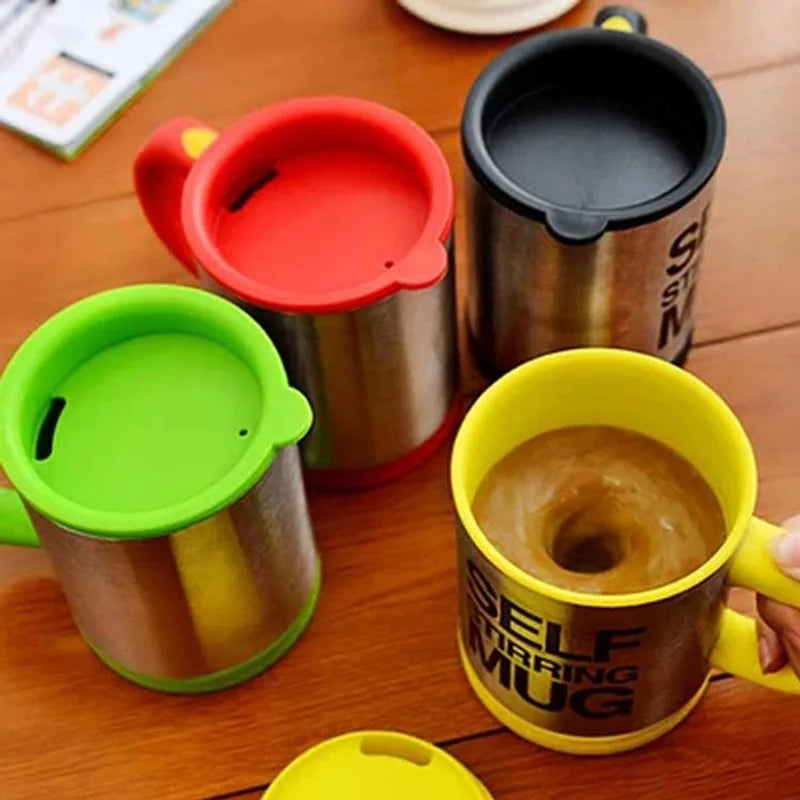 5 Colors Lazy Tazas Self Stirring Mug Coffee Cup Smart Stainless Steel Mugs Copos Inox Tea Cup